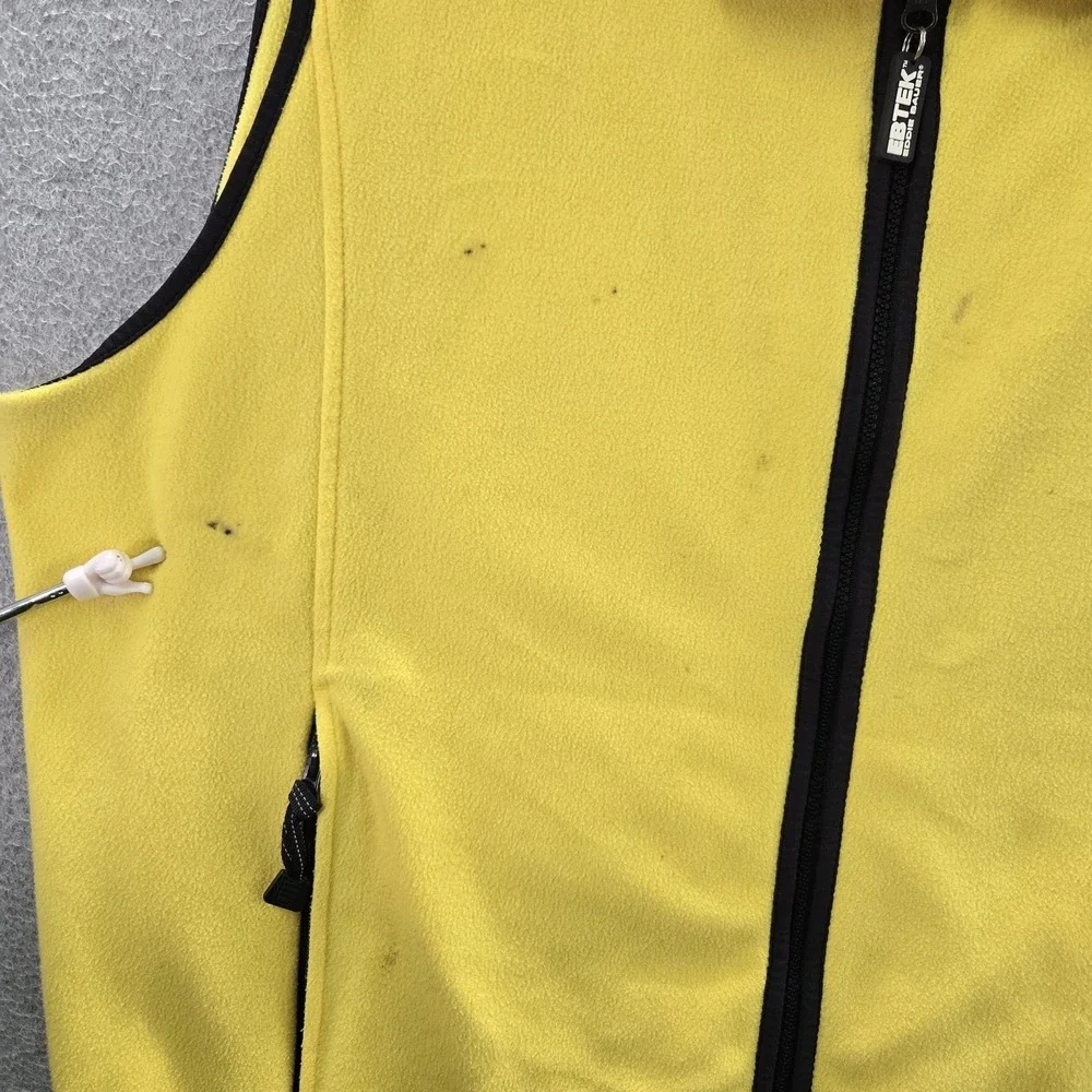 VINTAGE Eddie Bauer Men‎ Jacket 2XL Yellow Vest Fleece EBTEK Zipper